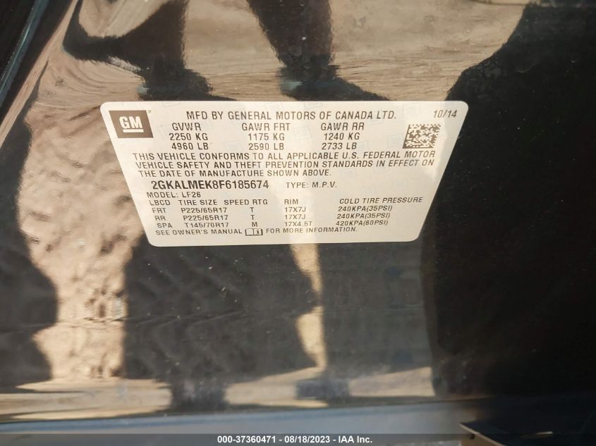 2015 GMC TERRAIN SLE - 2GKALMEK8F6185674