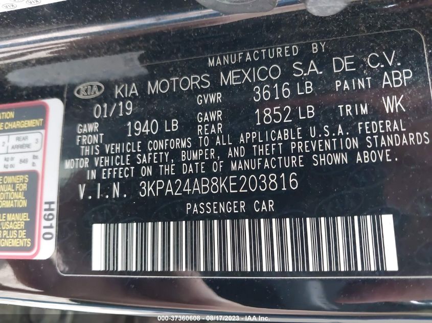 2019 KIA RIO LX - 3KPA24AB8KE203816
