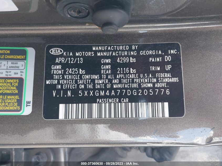 2013 KIA OPTIMA LX - 5XXGM4A77DG205776