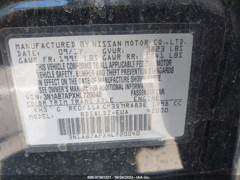 2017 NISSAN SENTRA SV - 3N1AB7APXHL720040