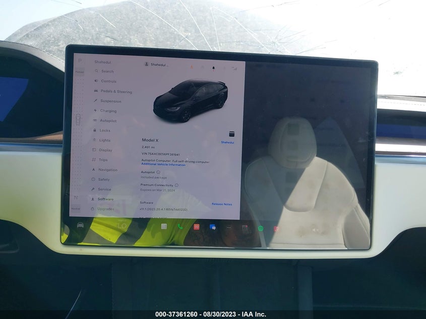 VIN 7SAXCBE56PF381941 2023 TESLA MODEL X