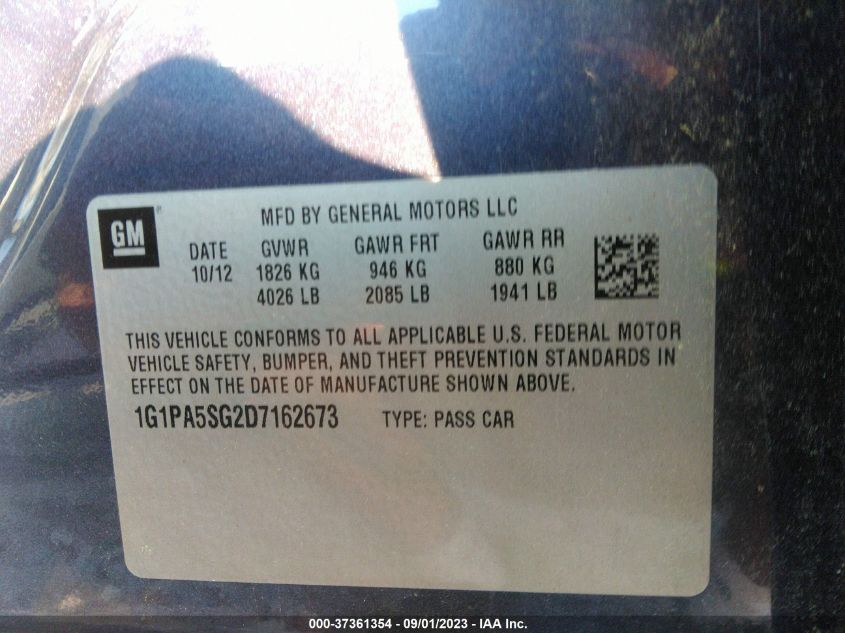 2013 CHEVROLET CRUZE LS - 1G1PA5SG2D7162673