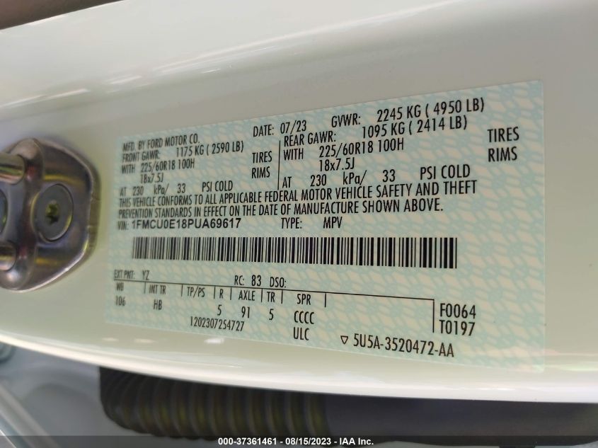 2023 FORD ESCAPE PHEV - 1FMCU0E18PUA69617