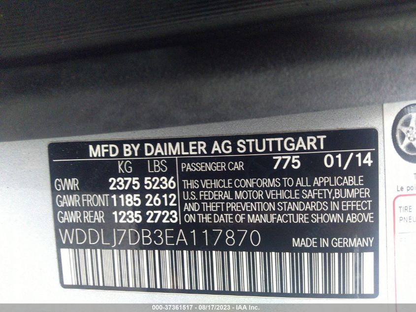 2014 MERCEDES-BENZ CLS-CLASS CLS 550 WDDLJ7DB3EA117870