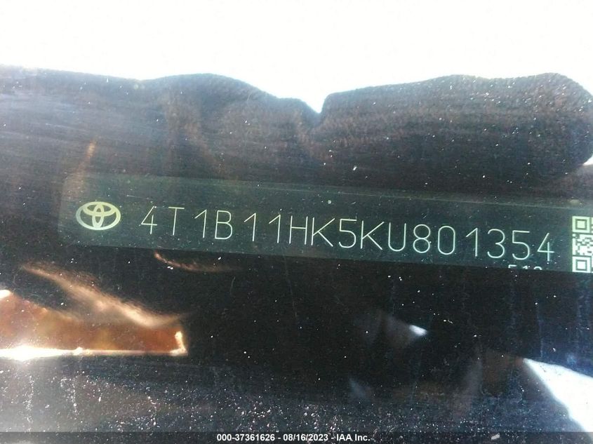 2019 TOYOTA CAMRY LE/SE/XLE/L - 4T1B11HK5KU801354
