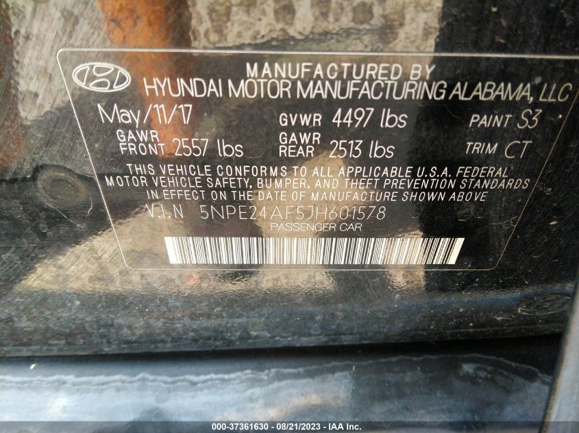 2018 HYUNDAI SONATA SE - 5NPE24AF5JH601578