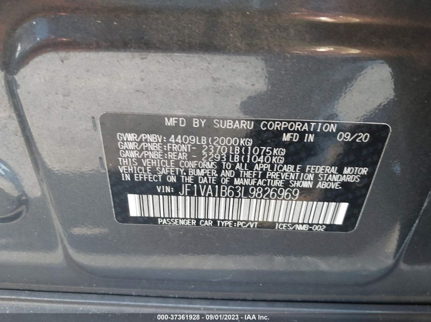 2020 SUBARU WRX PREMIUM - JF1VA1B63L9826969