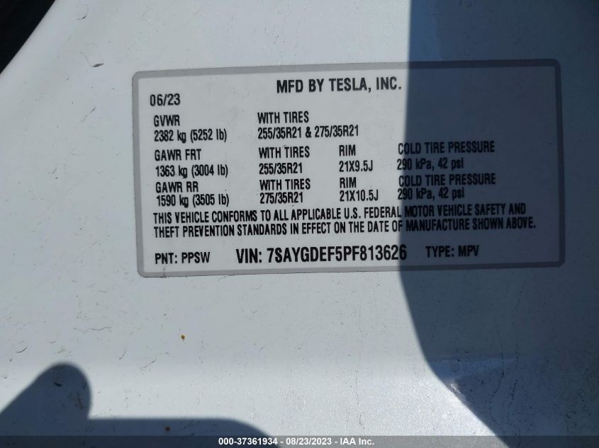 2023 TESLA MODEL Y PERFORMANCE - 7SAYGDEF5PF813626