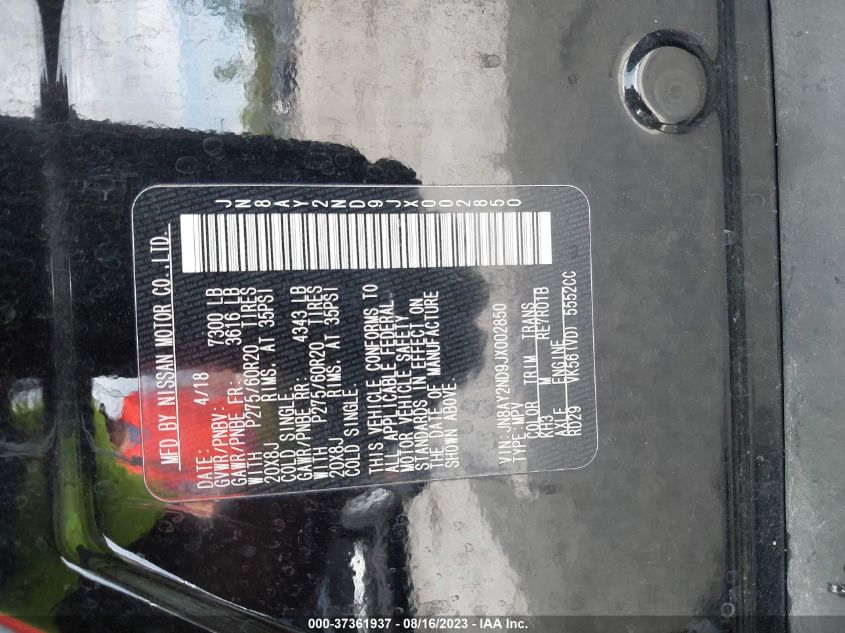 2018 NISSAN ARMADA SL - JN8AY2ND9JX002850