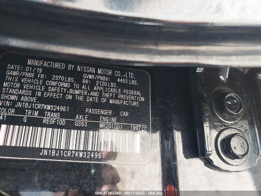 2019 NISSAN ROGUE SPORT S - JN1BJ1CR7KW324961