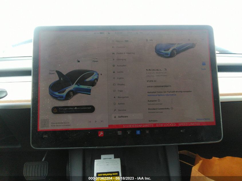 2022 TESLA MODEL 3 LONG RANGE - 5YJ3E1EB5NF286273