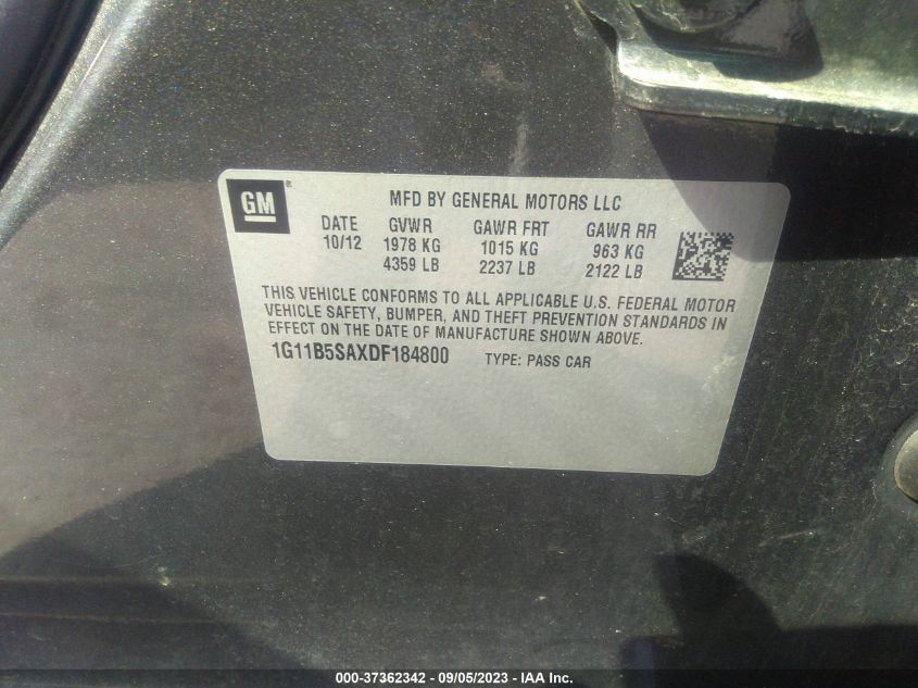 2013 CHEVROLET MALIBU LS - 1G11B5SAXDF184800