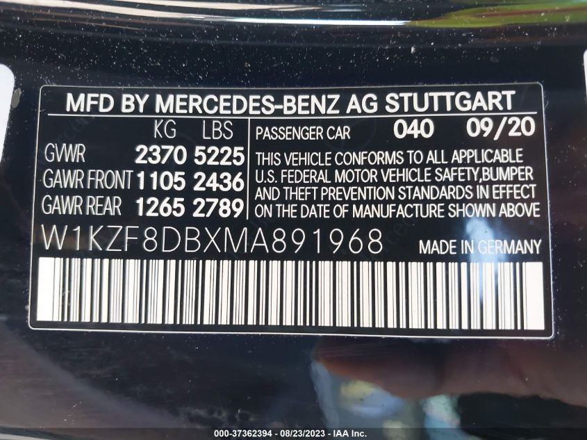 2021 MERCEDES-BENZ E-CLASS E 350 - W1KZF8DBXMA891968