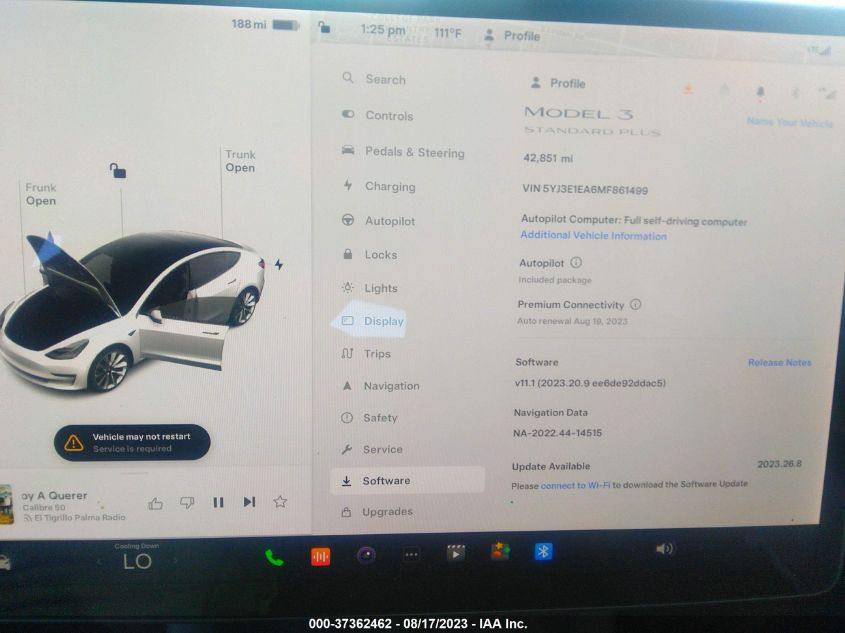 2021 TESLA MODEL 3 - 5YJ3E1EA6MF861499