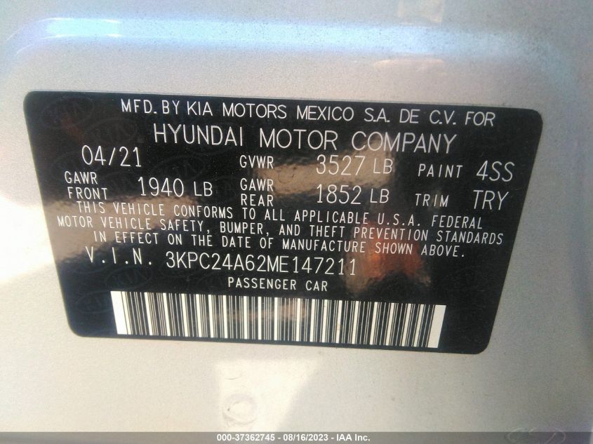 2021 HYUNDAI ACCENT SE - 3KPC24A62ME147211