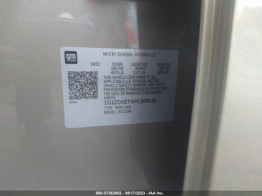 2023 CHEVROLET MALIBU LT - 1G1ZD5STXPF209035