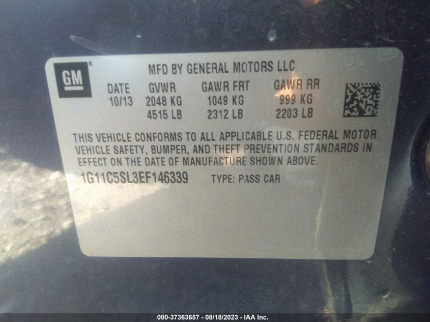 2014 CHEVROLET MALIBU LT - 1G11C5SL3EF146339