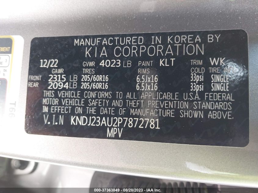 2023 KIA SOUL LX - KNDJ23AU2P7872781
