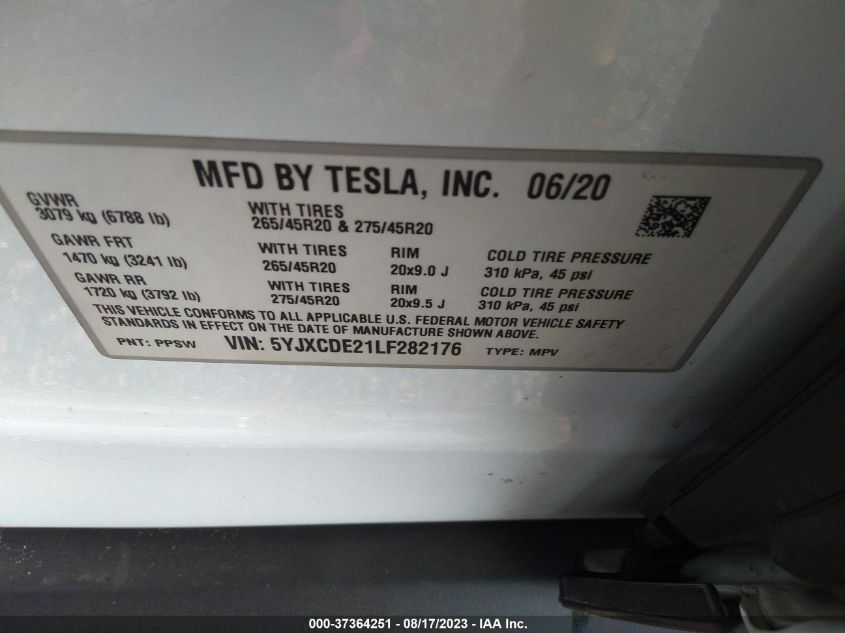 5YJXCDE21LF282176 Tesla Model X  9