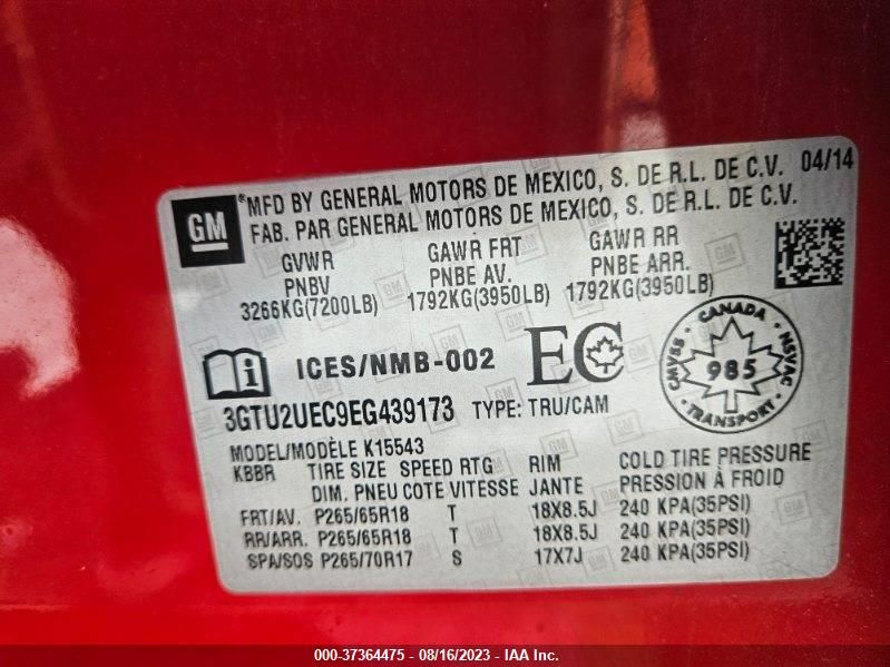 2014 GMC SIERRA 1500 CREW CAB - 3GTU2UEC9EG439173