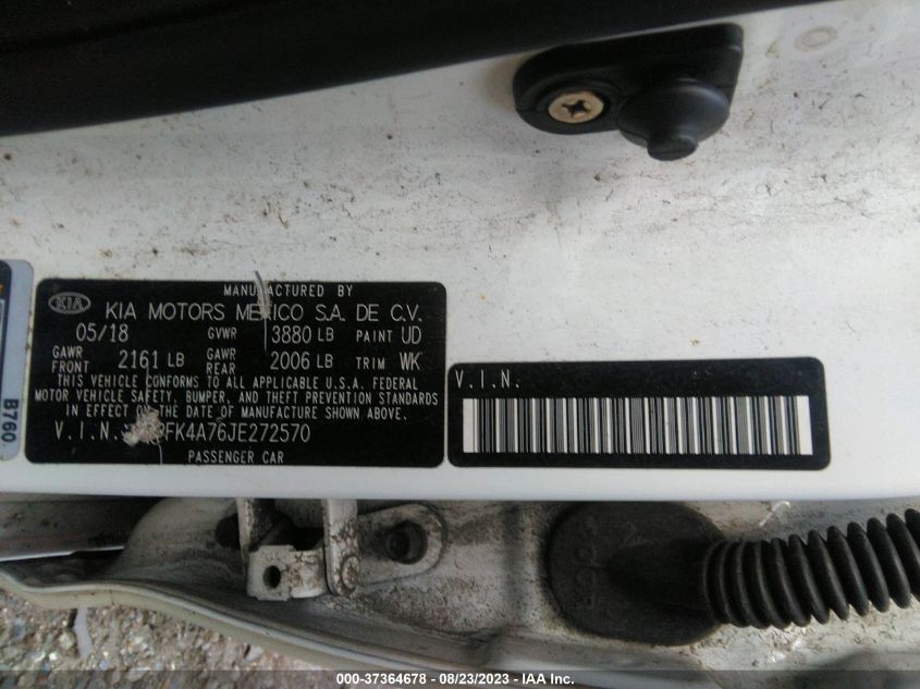 2018 KIA FORTE LX - 3KPFK4A76JE272570