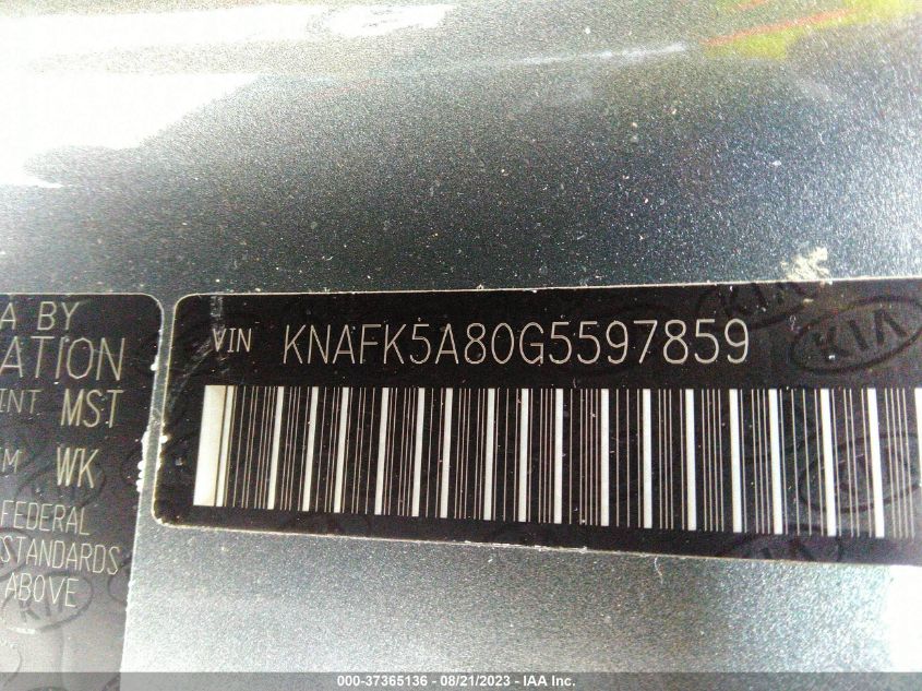 2016 KIA FORTE 5-DOOR LX - KNAFK5A80G5597859