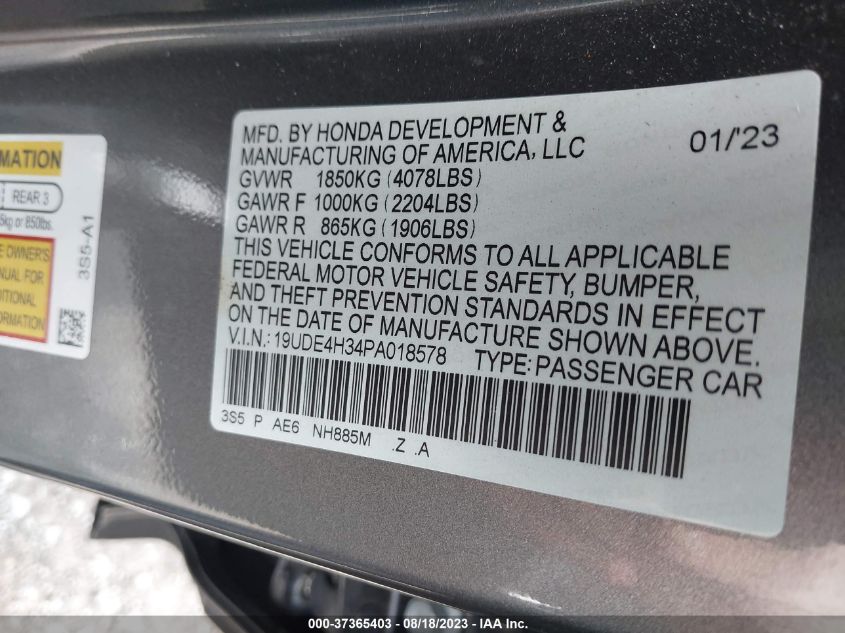 2023 ACURA INTEGRA W/A-SPEC PACKAGE - 19UDE4H34PA018578