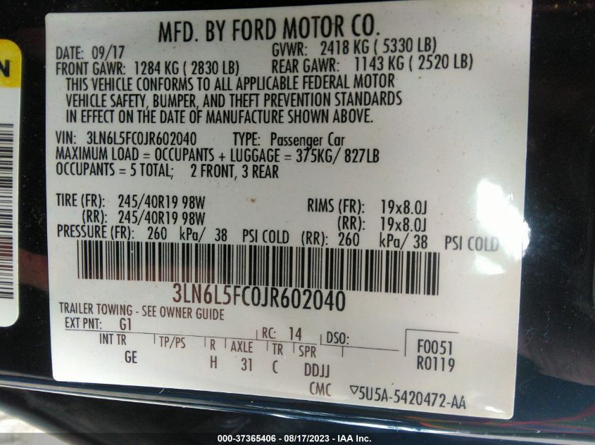 2018 LINCOLN MKZ RESERVE - 3LN6L5FC0JR602040