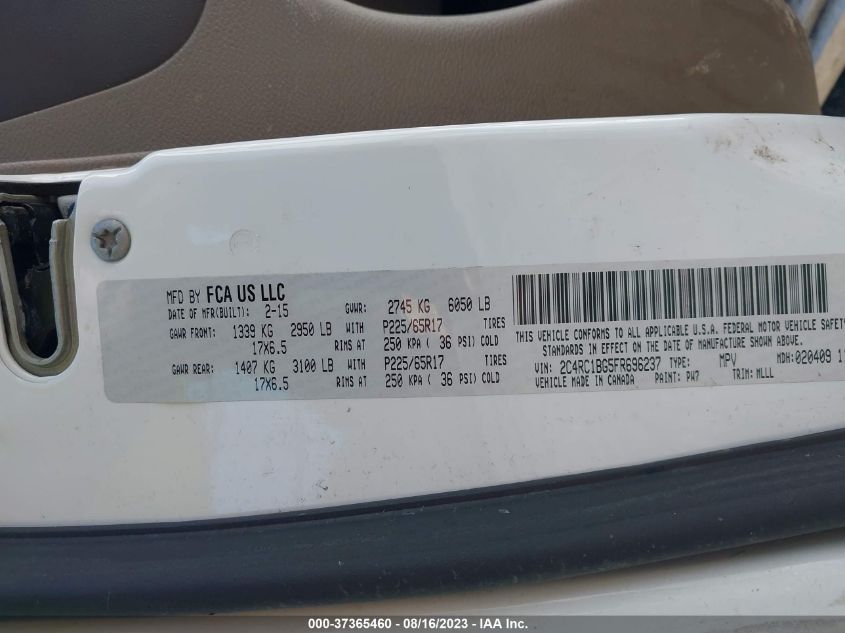 2015 CHRYSLER TOWN & COUNTRY TOURING - 2C4RC1BG5FR696237