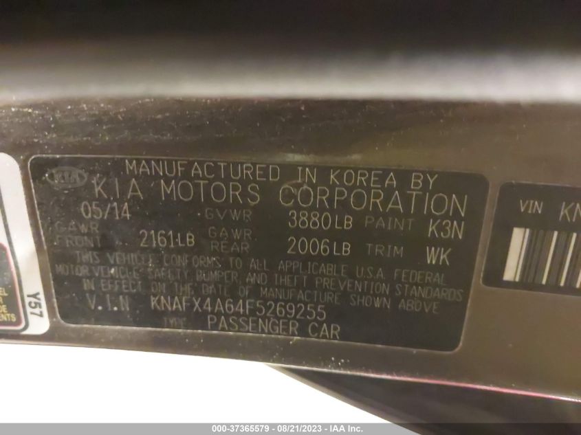 2015 KIA FORTE LX - KNAFX4A64F5269255