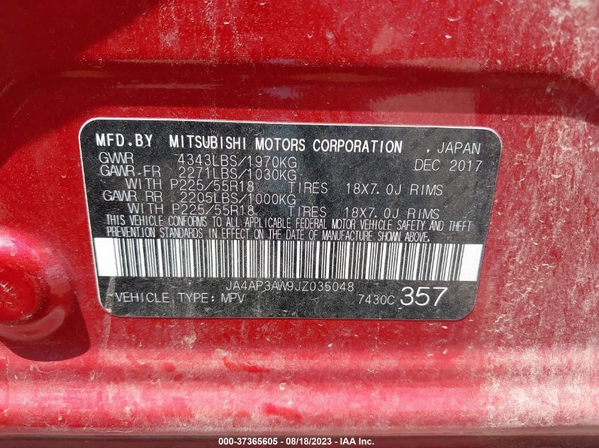 2018 MITSUBISHI OUTLANDER SPORT SE 2.4 - JA4AP3AW9JZ035048