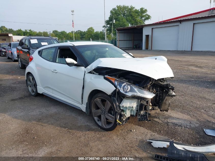 2013 HYUNDAI VELOSTER TURBO W/BLUE INT - KMHTC6AE4DU171541