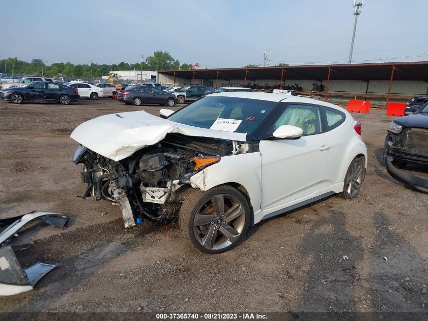 2013 HYUNDAI VELOSTER TURBO W/BLUE INT - KMHTC6AE4DU171541