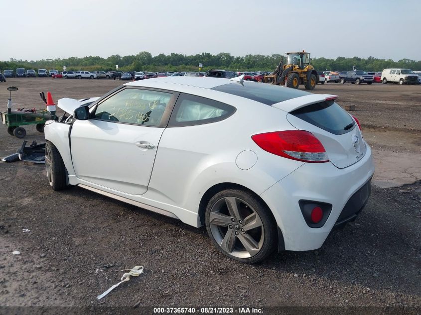 2013 HYUNDAI VELOSTER TURBO W/BLUE INT - KMHTC6AE4DU171541