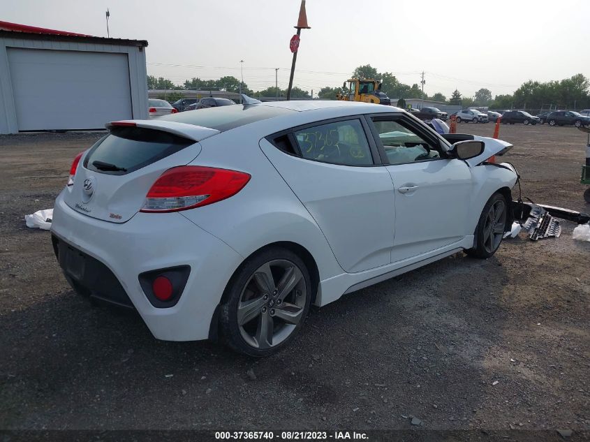 2013 HYUNDAI VELOSTER TURBO W/BLUE INT - KMHTC6AE4DU171541