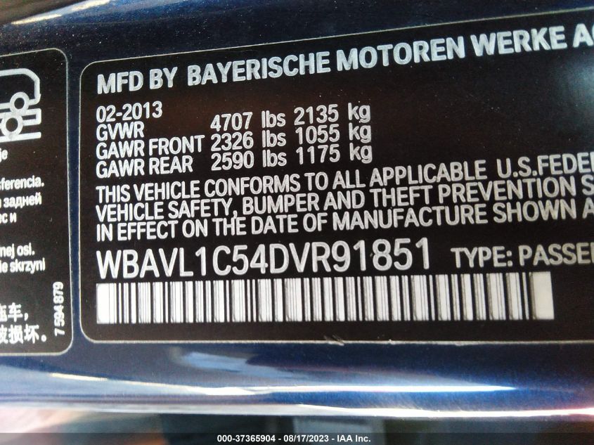 2013 BMW X1 XDRIVE28I - WBAVL1C54DVR91851