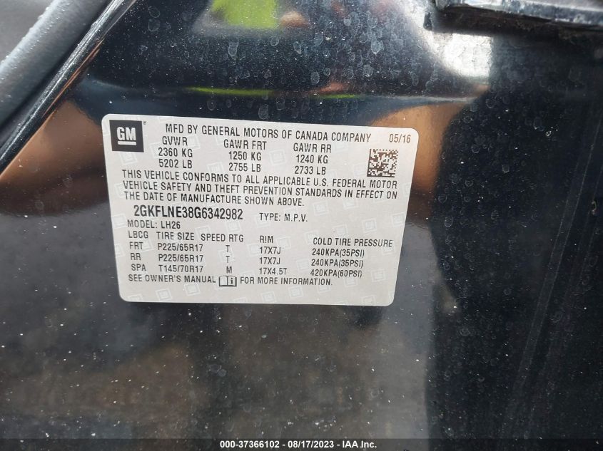 2016 GMC TERRAIN SLE - 2GKFLNE38G6342982