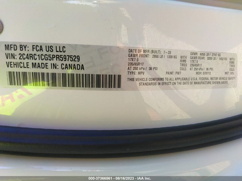 2023 CHRYSLER VOYAGER LX - 2C4RC1CG5PR597529