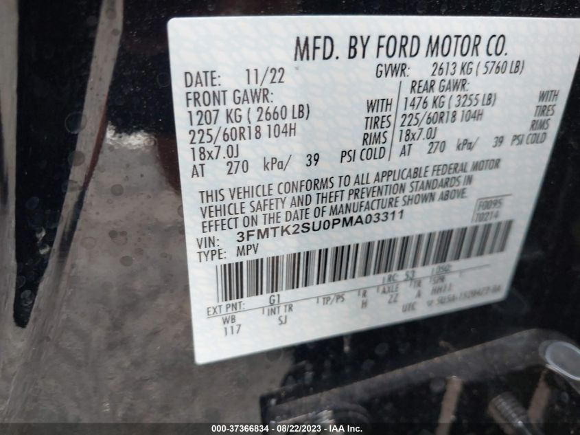2023 FORD MUSTANG MACH-E CALIFORNIA ROUTE 1 3FMTK2SU0PMA03311