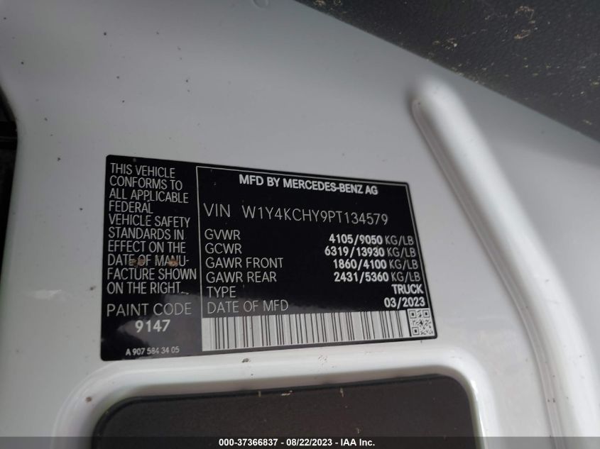 2023 MERCEDES-BENZ SPRINTER 2500 HIGH ROOF 4-CYL DIESEL W1Y4KCHY9PT134579