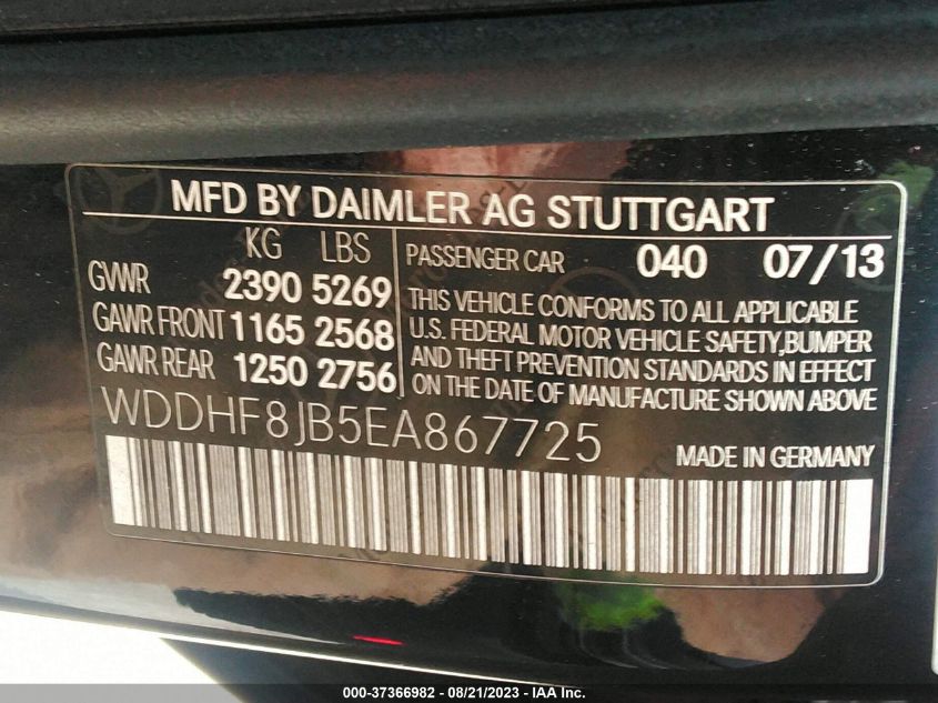2014 MERCEDES-BENZ E-CLASS E 350 - WDDHF8JB5EA867725
