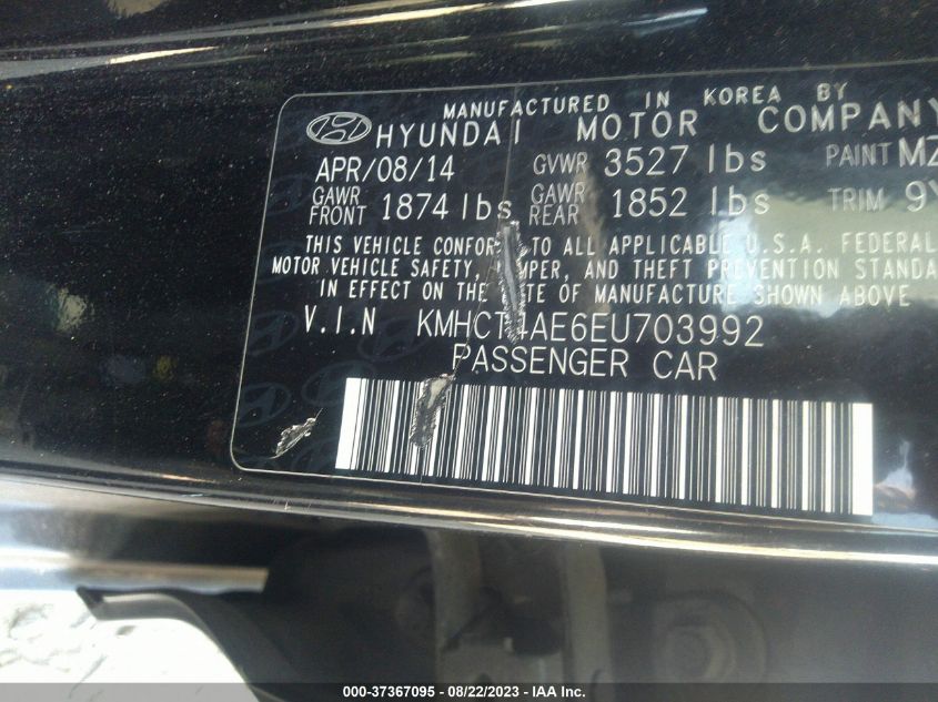 2014 HYUNDAI ACCENT GLS - KMHCT4AE6EU703992