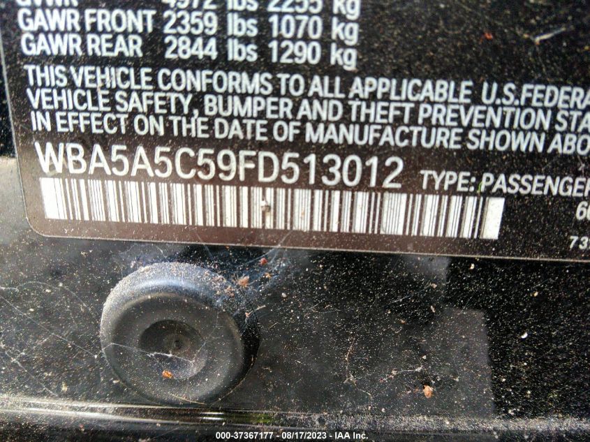 2015 BMW 528I WBA5A5C59FD513012