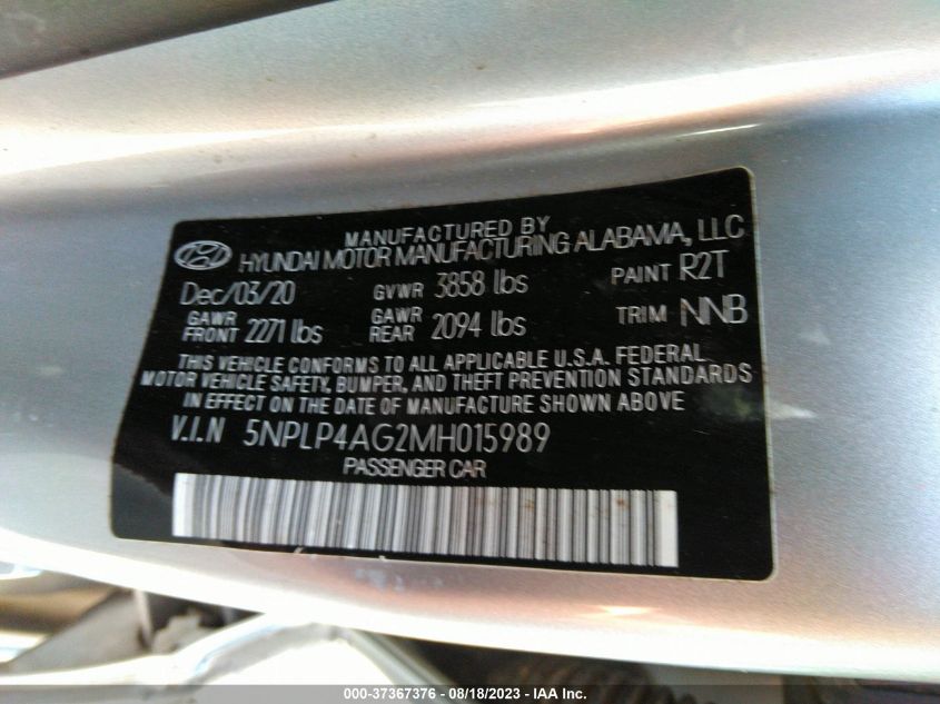 2021 HYUNDAI ELANTRA LIMITED - 5NPLP4AG2MH015989
