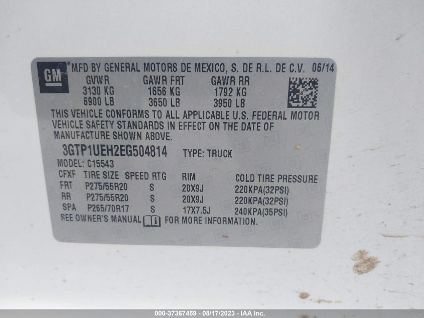 2014 GMC SIERRA 1500 SLE - 3GTP1UEH2EG504814