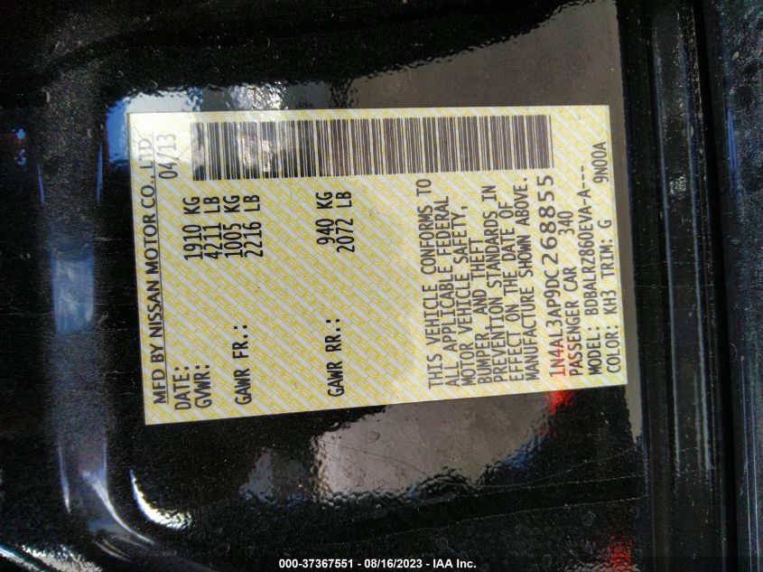 2013 NISSAN ALTIMA 2.5 S - 1N4AL3AP9DC268855