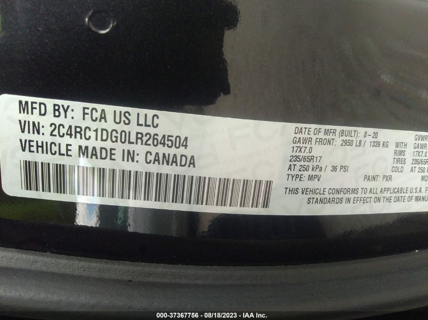2020 CHRYSLER VOYAGER LXI - 2C4RC1DG0LR264504