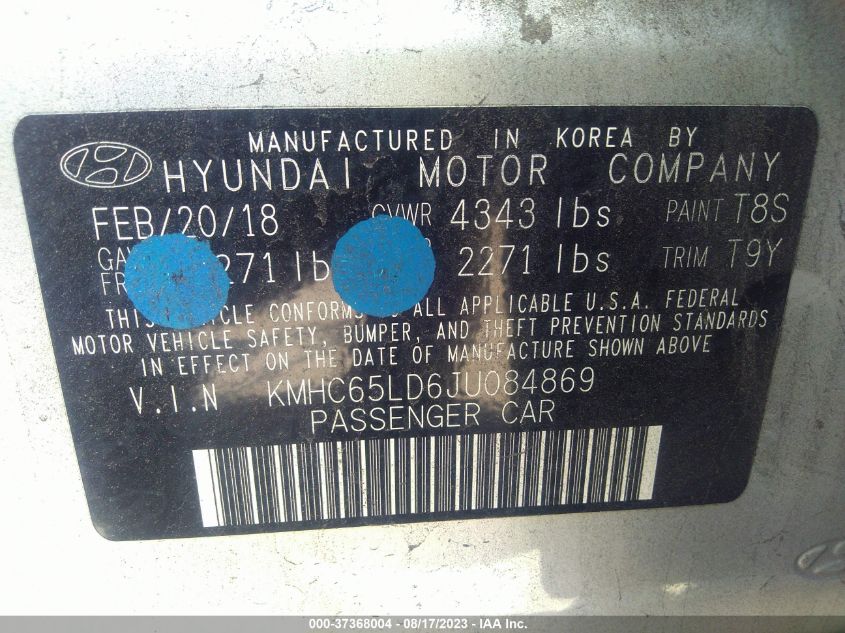 2018 HYUNDAI IONIQ PLUG-IN HYBRID - KMHC65LD6JU084869