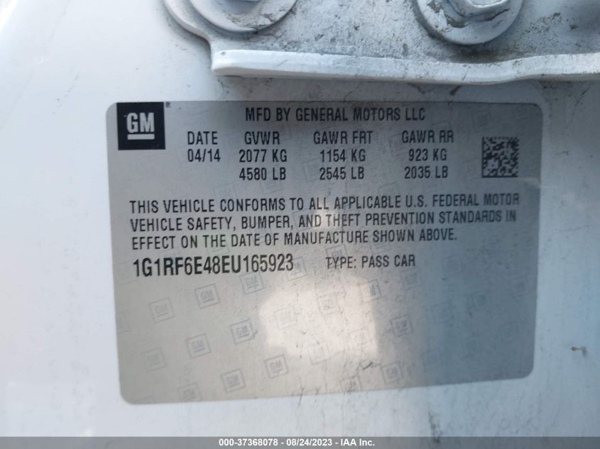 2014 CHEVROLET VOLT - 1G1RF6E48EU165923