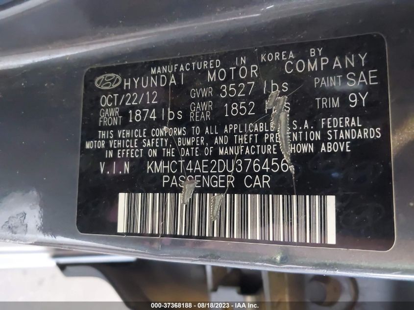 2013 HYUNDAI ACCENT GLS - KMHCT4AE2DU376456